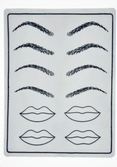 Kalıcı Makyaj Microblading Latex Suni Deri Çift Taraflı Kaş Ve Dudak Şekilli